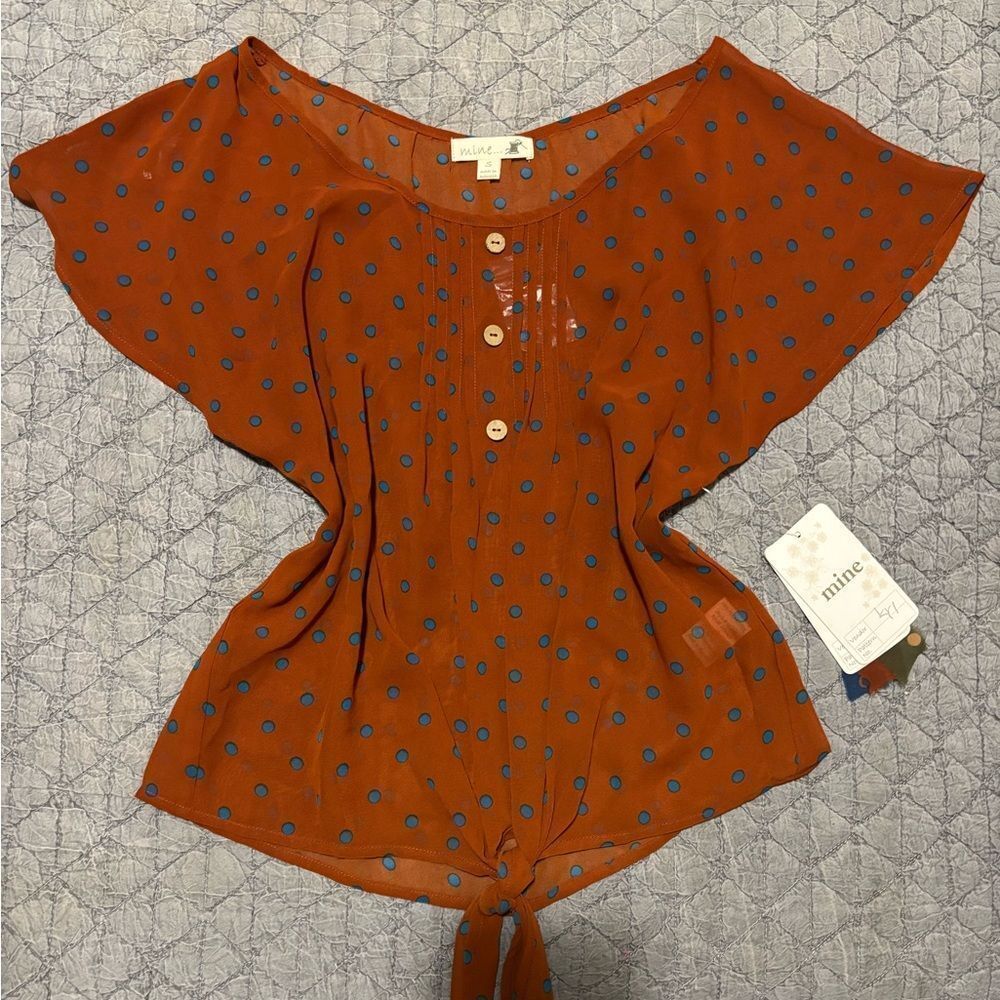 Mine Rust Polka Dot Blouse